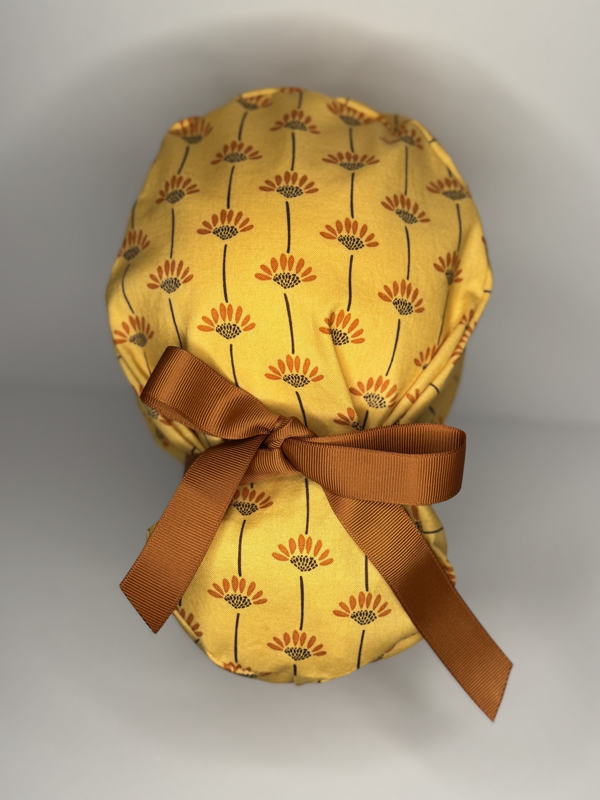 Golden Sunflower handmade cotton scrub cap